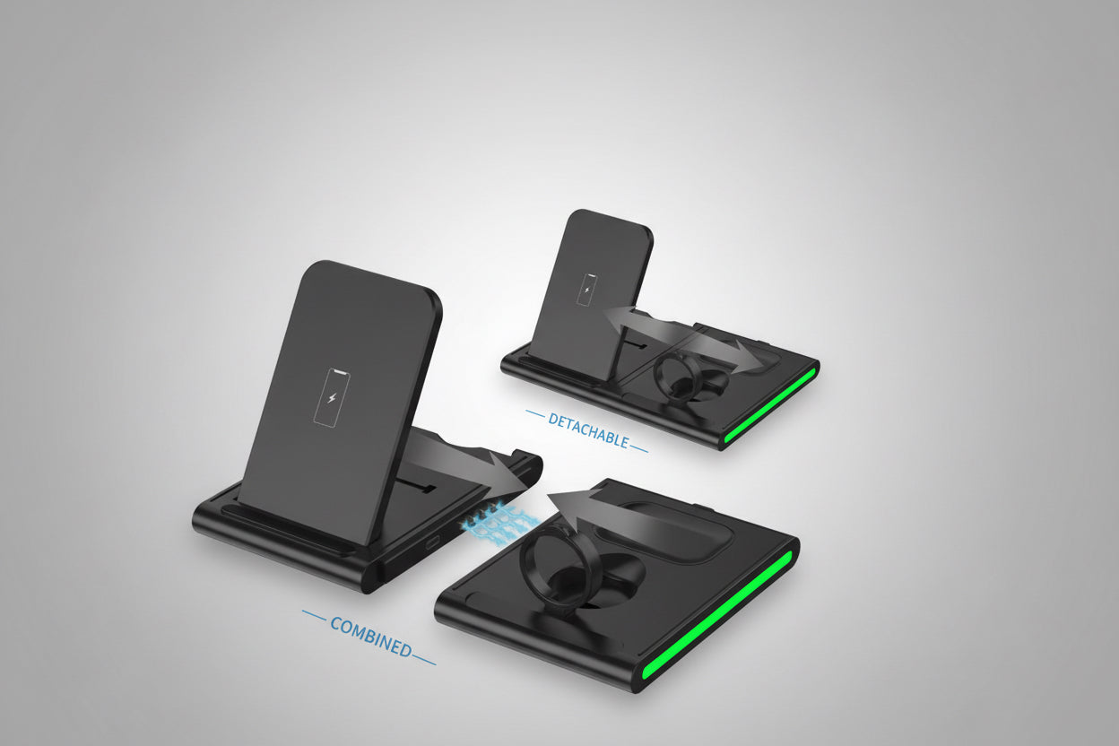 Magnetic Power Tiles 4 In 1 Wireless Charging Station